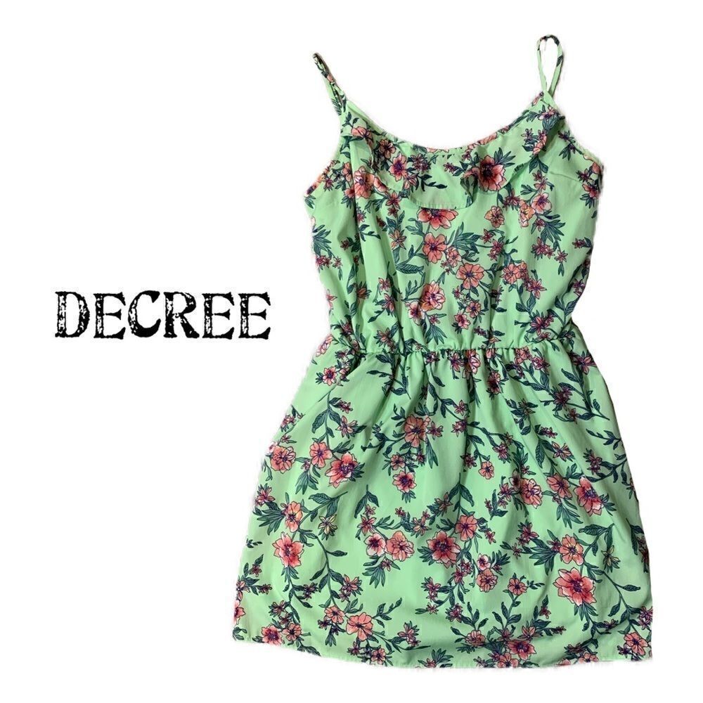 Decree mint floral strap dress - Picture 3 of 11